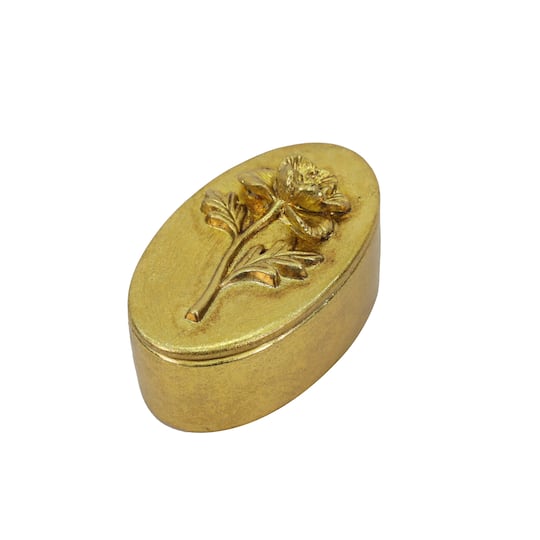 5&#x22; Gold Ceramic Oval Box Tabletop D&#xE9;cor by Ashland&#xAE;